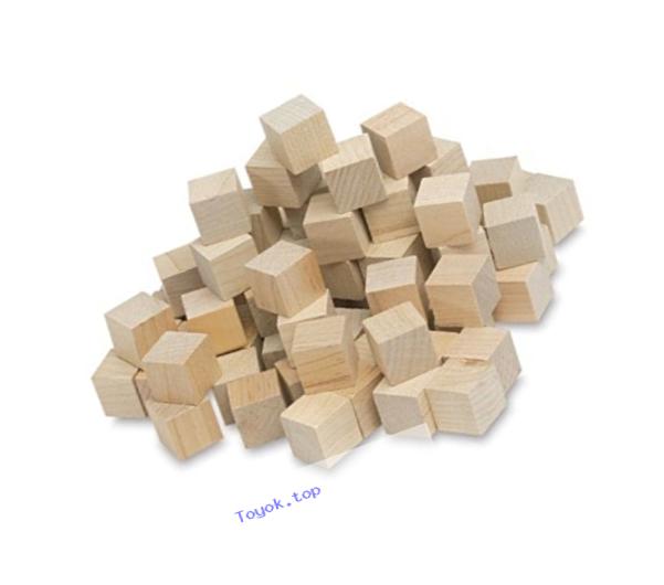 Hygloss Wooden Block Cubes, .75-Inch, 72 Pcs