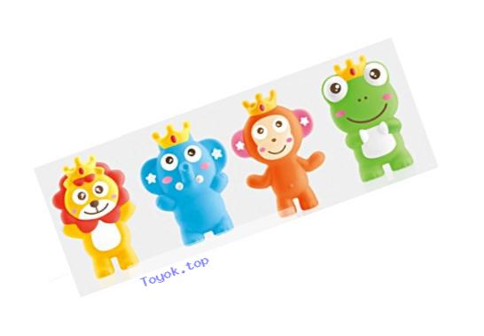 Little Treasuress Teether Toy, 3-in-1 Squeeze, Whistle, Bath Toy Includes 4 Individual Characters