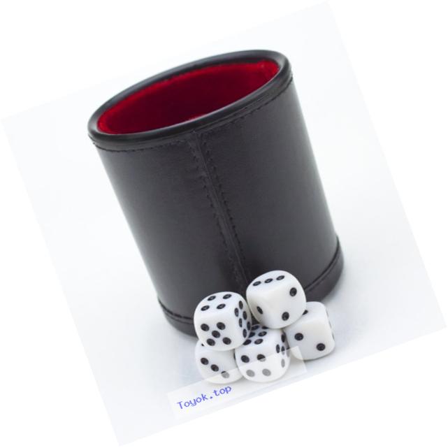Brybelly GDIC-303 Felt Lined Professional Dice Cup with 5 Dice