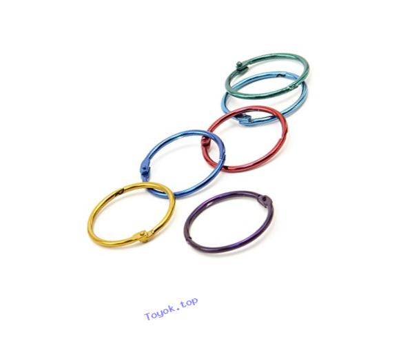 Hygloss Book Rings (50 Pack), Assorted Colors, 1 Inch