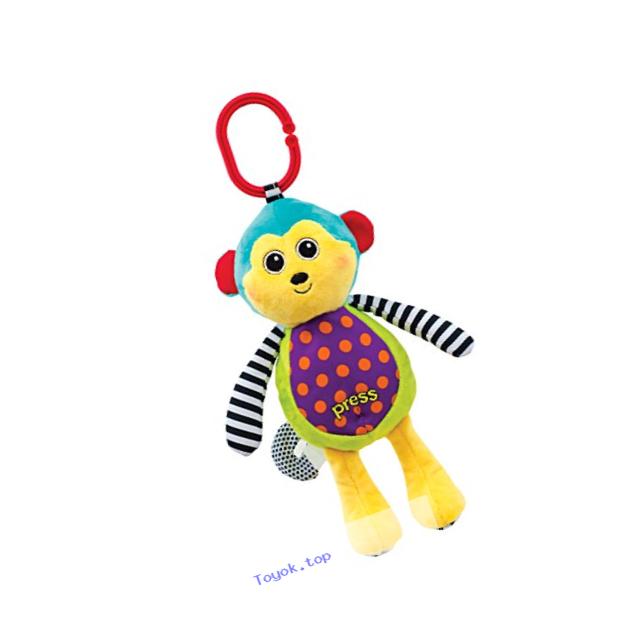 Sassy Sound and Light Attachable Monkey Toy  (colors may vary.)