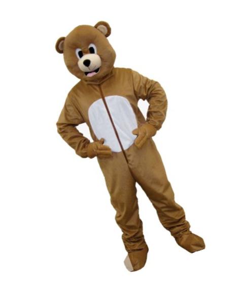 Dress Up America Bear Mascot, Brown, Adult One Size