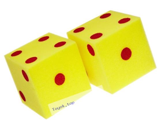 School Specialty Giant Foam Dice - 5 inches - Set of 2 - Yellow with Red