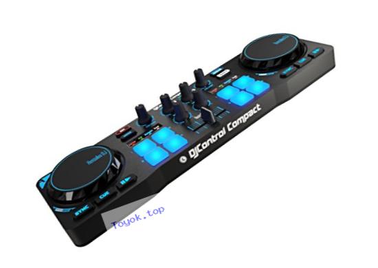 Hercules DJControl Compact super-mobile USB Controller with 8 Trigger Pads and 2 Virtual Turntable Decks