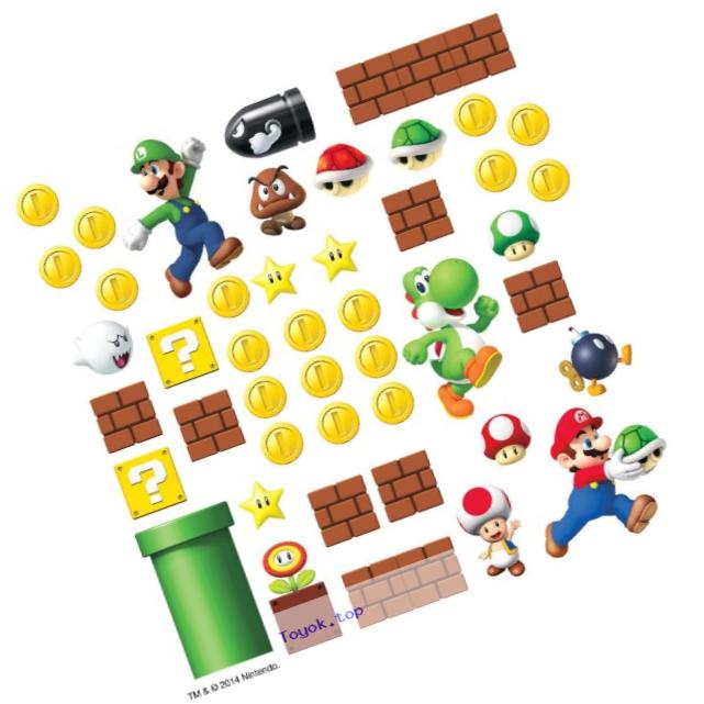 RoomMates RMK2351SCS  Nintendo Super Mario Build a Scene Peel and Stick Wall Decal, 45 Count