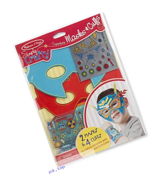 Melissa & Doug Simply Crafty Superhero Masks and Cuffs Kit With Stickers, Shapes, Foam Sticky Tabs