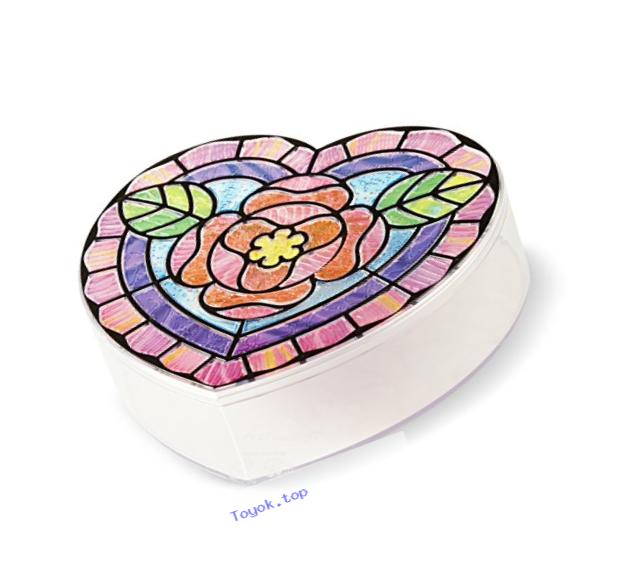Melissa & Doug Stained Glass Made Easy Heart Keepsake Box With 50+ Stickers