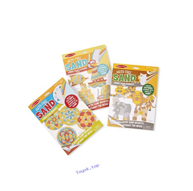 Melissa & Doug Mess-Free Sand Jumbo Foam Sticker Craft Kit Includes Mosaics/Beach/Jungle (3 Pack)