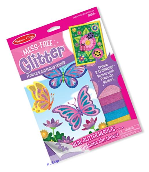 Melissa & Doug Mess-Free Glitter Activity Kit - Flower and Butterfly Scenes