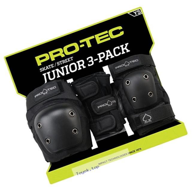 Pro-Tec Street 3-Pack Elbow, Knee, and Wrist Pad Combo - Black (Youth Small)