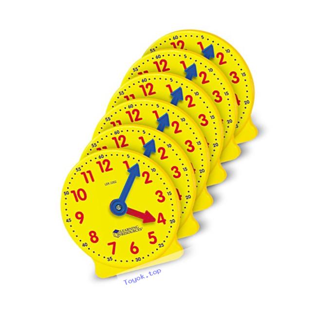 Learning Resources Gear Clock, 4 Inch, Set of 6