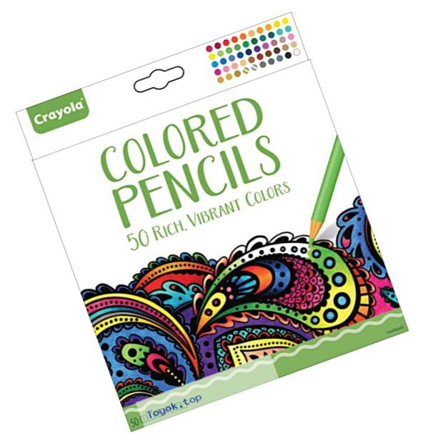 Crayola Colored Pencils, 50 Count, Vibrant Colors, Pre-sharpened, Art Tools, great for Adult Coloring Books